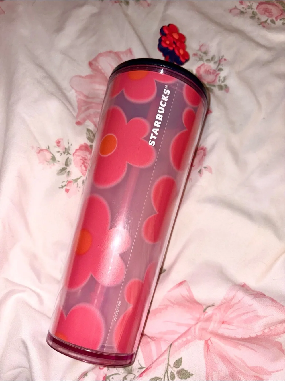 Starbucks Purple Floral Heart Tumbler